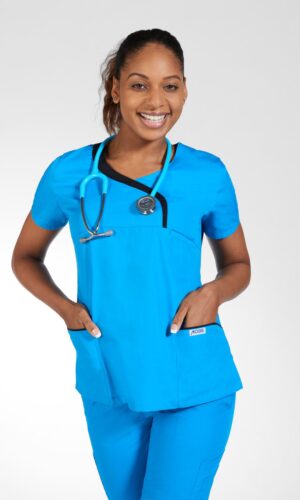 Ladies Sculpted Scrub Top