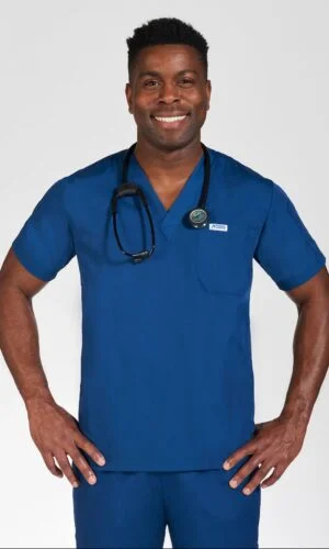 Unisex V-neck Scrub Top