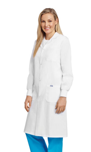 Unisex Snap Lab Coat with Knitted Cuff