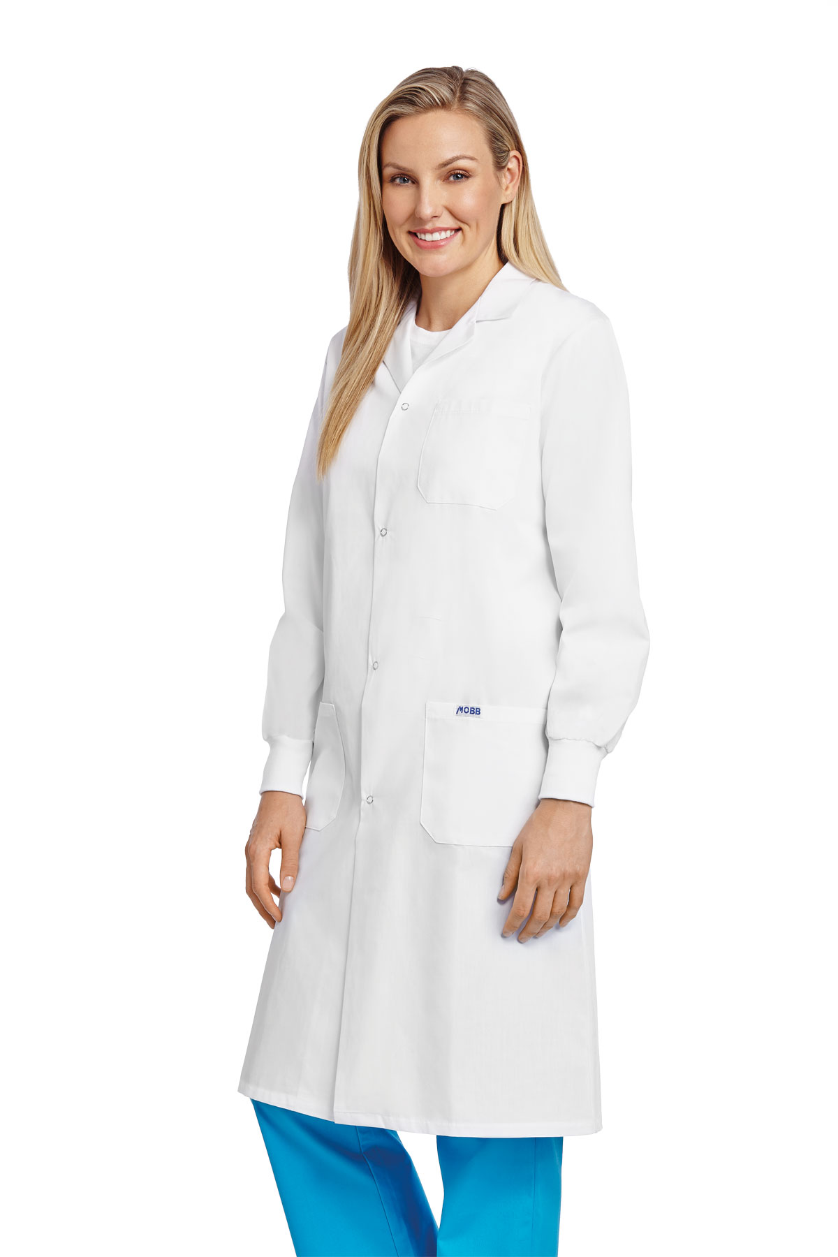 Unisex Snap Lab Coat with Knitted Cuff fashionscrubscanada.ca